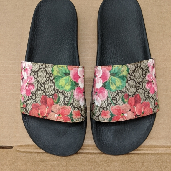 GUCCI GG BLOOMS SUPREME SLIDE SANDAL 408508 KU200 - Picture 6 of 8